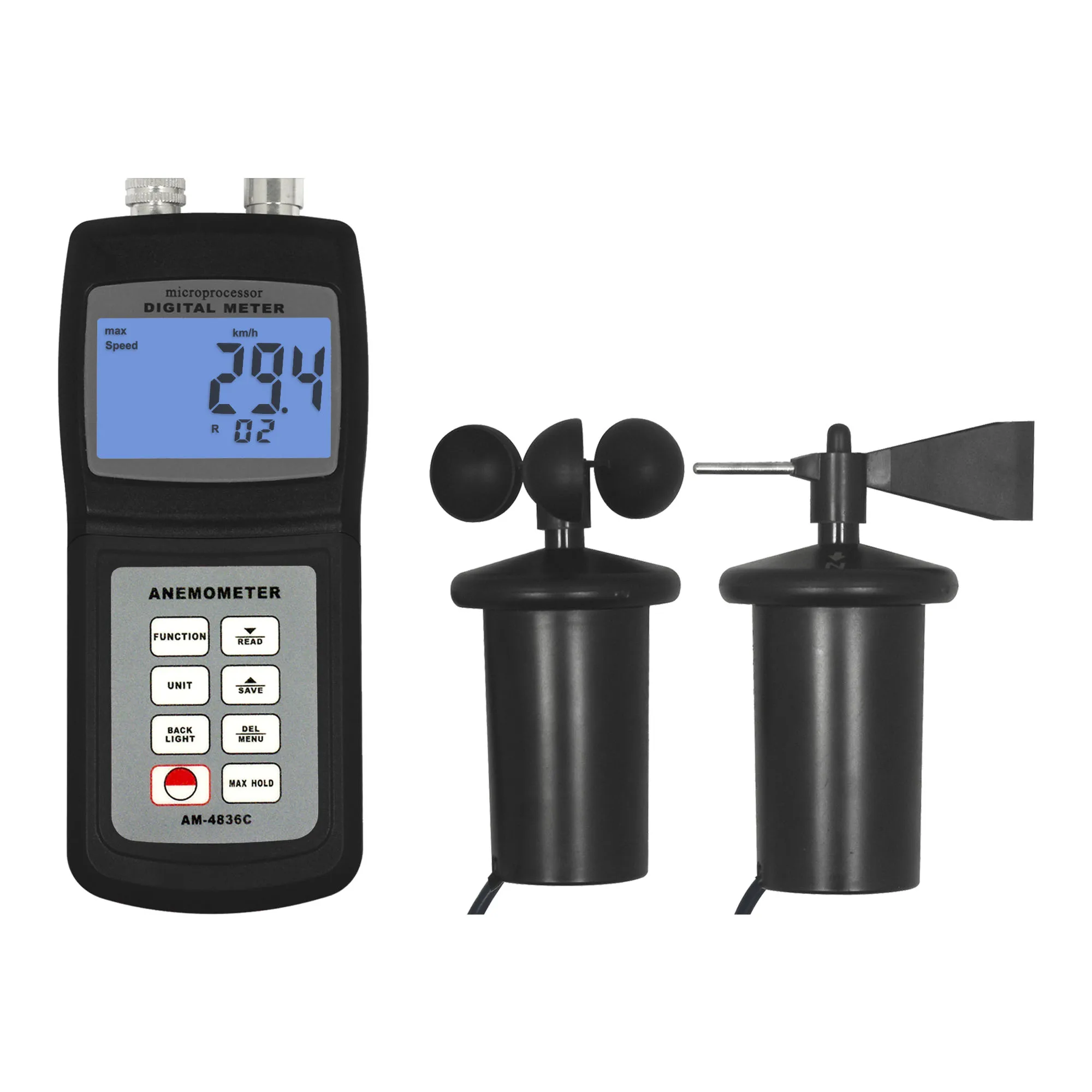 

Multifunction Anemometer 3 cup wind vane anemometer AM-4836C for Air Velocity,Air Flow,Wave Height,Direction,Temperature