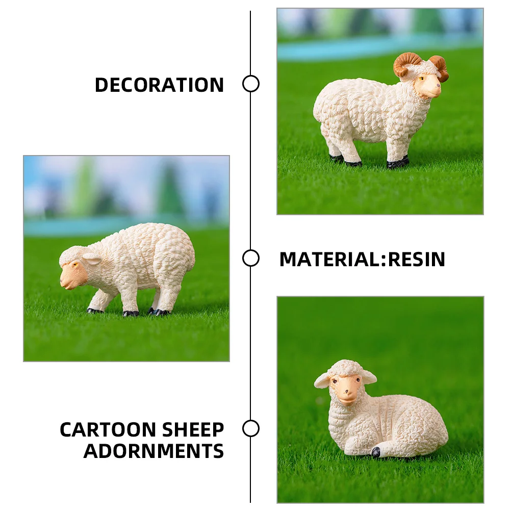 6 шт. микро-ландшафтное украшение животные смола коза овцы скульптуры настольные