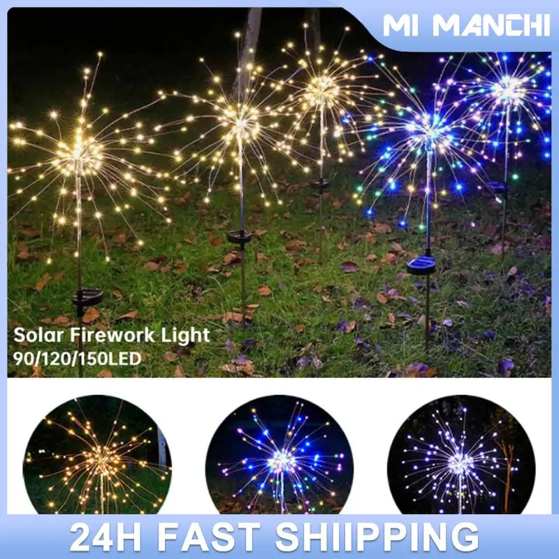 

Solar Firework Light 90/120/150 LED Solor Light Outdoor Waterproof Garden Decorative Light String Fairy Lighting Lawn Lamps