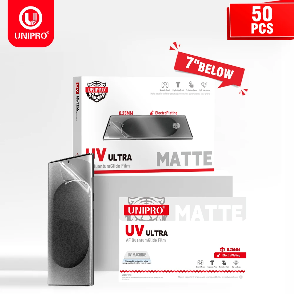 Фото Защитная гидрогелевая пленка UNIPRO 250um HD MATTE UV из стекловолокна для защитных пленок для экранов, совместимая с режущими машинами MX-5T и CA-390. №1