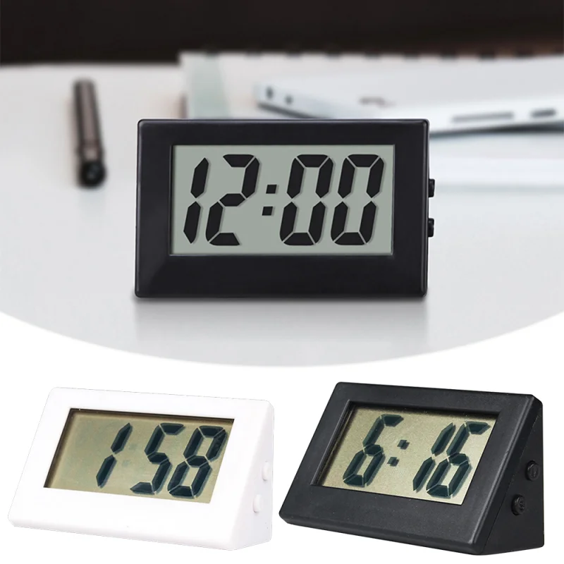 

Mini Lcd Digital Clock Bedroom Simple Small Electronic Watch Portable Old Man Big Word Table Student Exam Mute Desktop Clock