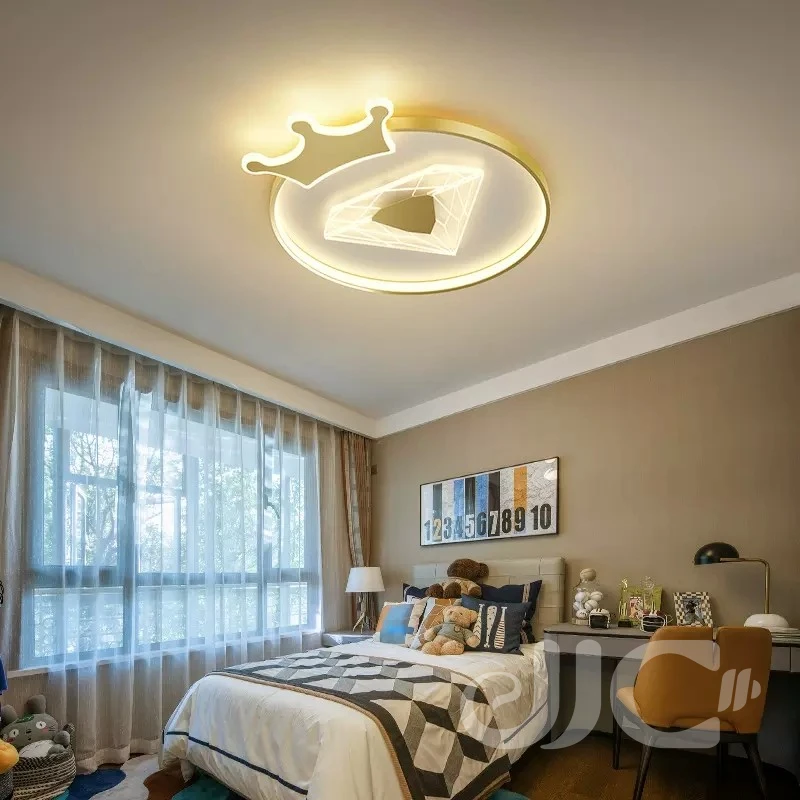 

Creative Crown Children'S Room Light Simple Modern Bedroom Light Children'S Bedroom Study Eye Protection Round LED Light