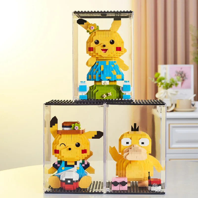 Микро строительные блоки Kawaii Pokemon Pikachu танцевальная музыка Psyduck сборная 3D модель