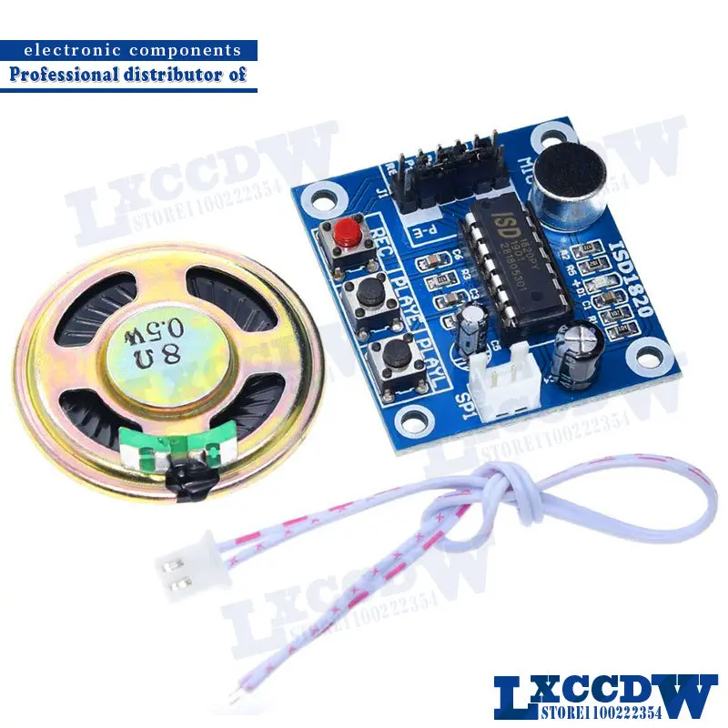 1pcs ISD1820 recording module voice module voice board telediphone module board with Microphones + Loudspeaker for new