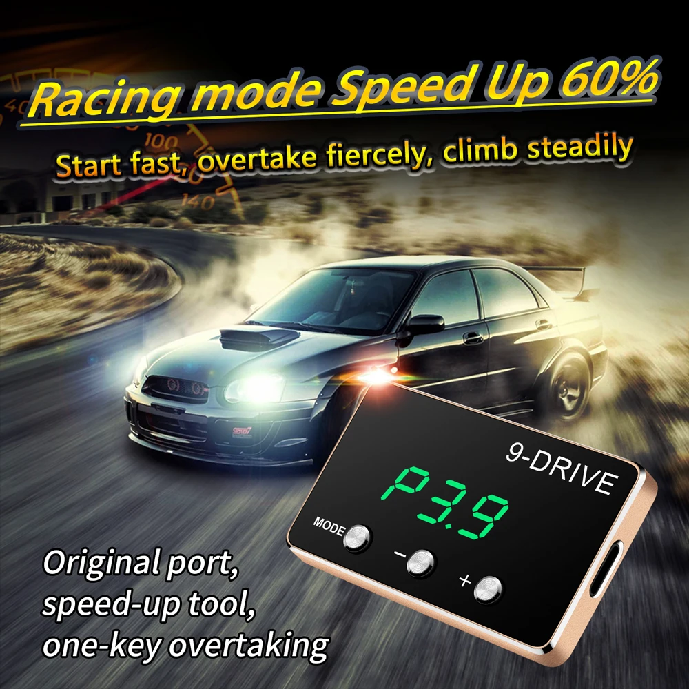 

Universal Car Accelerator Controller 9 Speed 5 Modes Booster Electronic Accessories 9x9 Riding Mode Clear Display Easy Adjust