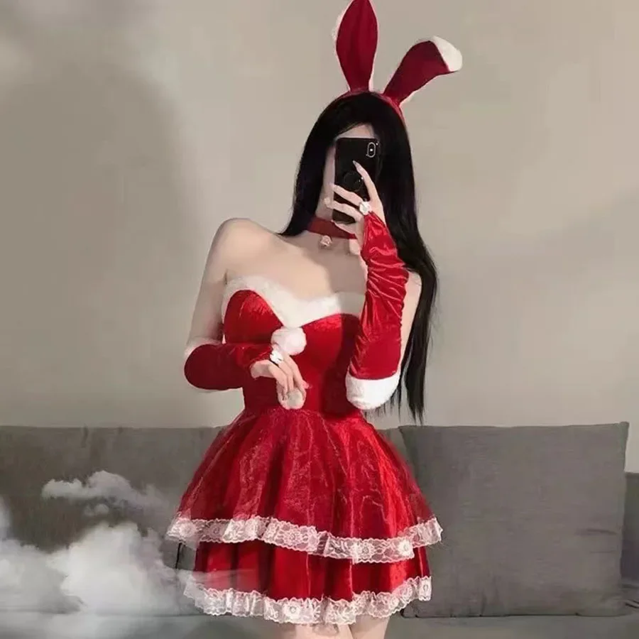 красная плюшевая повязка для волос с кроличьими ушками аксессуары на голову