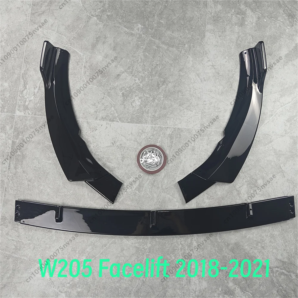 Фото 3 шт. для Mercedes C Class W205 C205 S205 C160 C200 C180 C300 C400 C450 AMG 2015-2021 передний бампер, разделитель губ, диффузор, комплект кузова №5