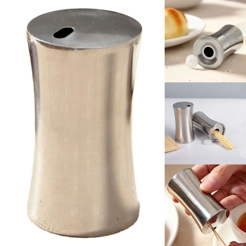 

1pcs Stainless Steel Toothpick Box Mini Toothpick Holder Metal Household Table Toothpick Dispenser Kitchen Accessories