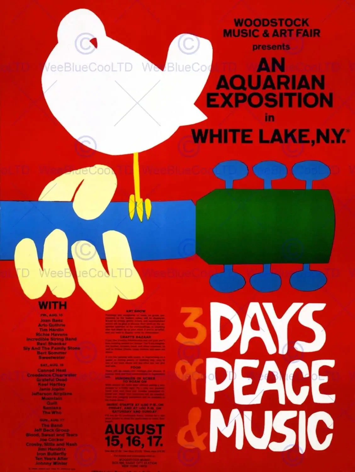 Фото Музыка ФЕСТВАЛЬНЫЙ КОНЦЕРТ WOODSTOCK NY PEACE DOVE LOVE LEGEND b Шелковый плакат Наклейка на стену Украшение Подарок №1