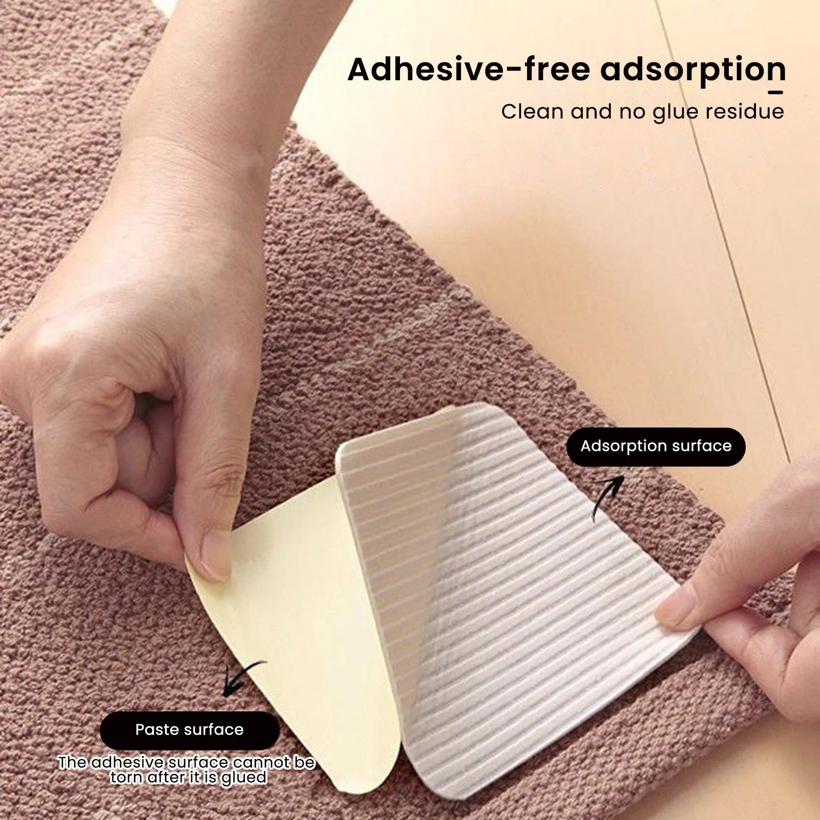 Купи 10X10cm Super Strong Self Adhesive Tape Fastener Stickers for Bed Sheet Sofa Mat Non-woven Carpet Anti Slip Mat EL за 261 рублей в магазине AliExpress