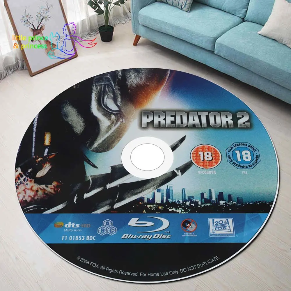 CD-коврик Хищник с фильмом круглый коврик Хэллоуин ужас для ванной черный