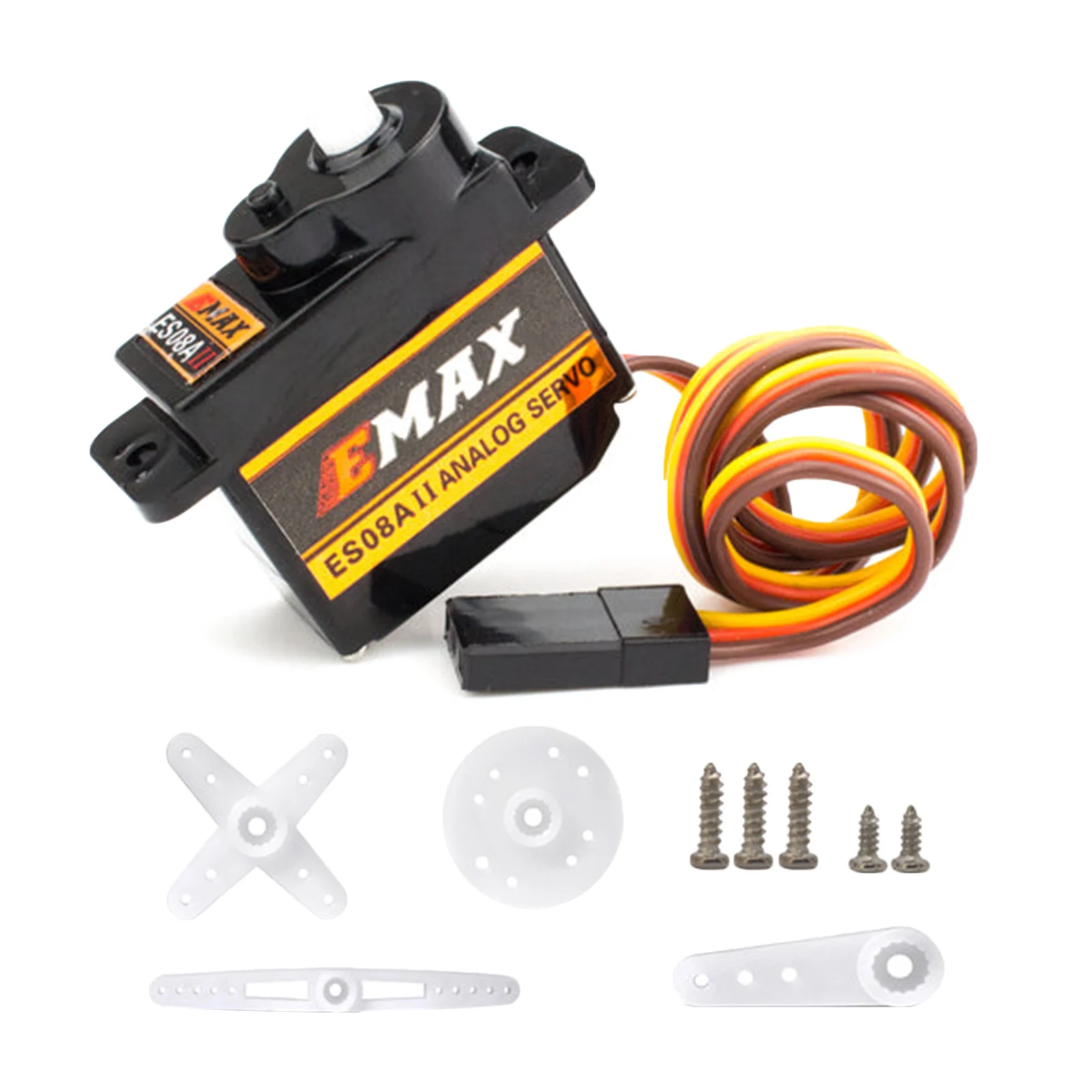 

EMax ES08A II 8.6g Plastic Gear Analog Servo Aluminum alloy with 15T Arm Bracket Kits for Axial SCX24 RC Car Models Spare Parts