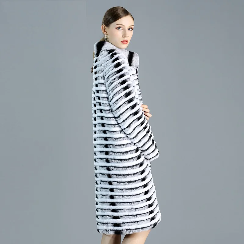 High Quality Rex Rabbit Fur Coat Women With Down 1Two Side To Wear Natural Rex Rabbit Fur Jacket Female Cold-Resistant Warm