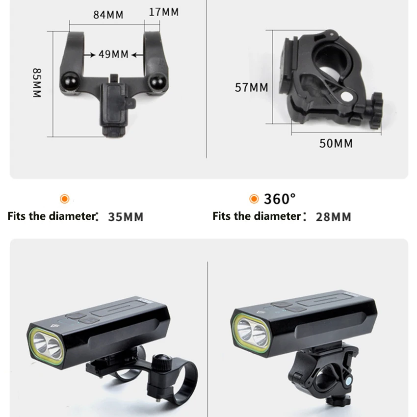 5200 мА/ч велосипедный передний фонарь поворотный кронштейн 360 Cob светодиодная