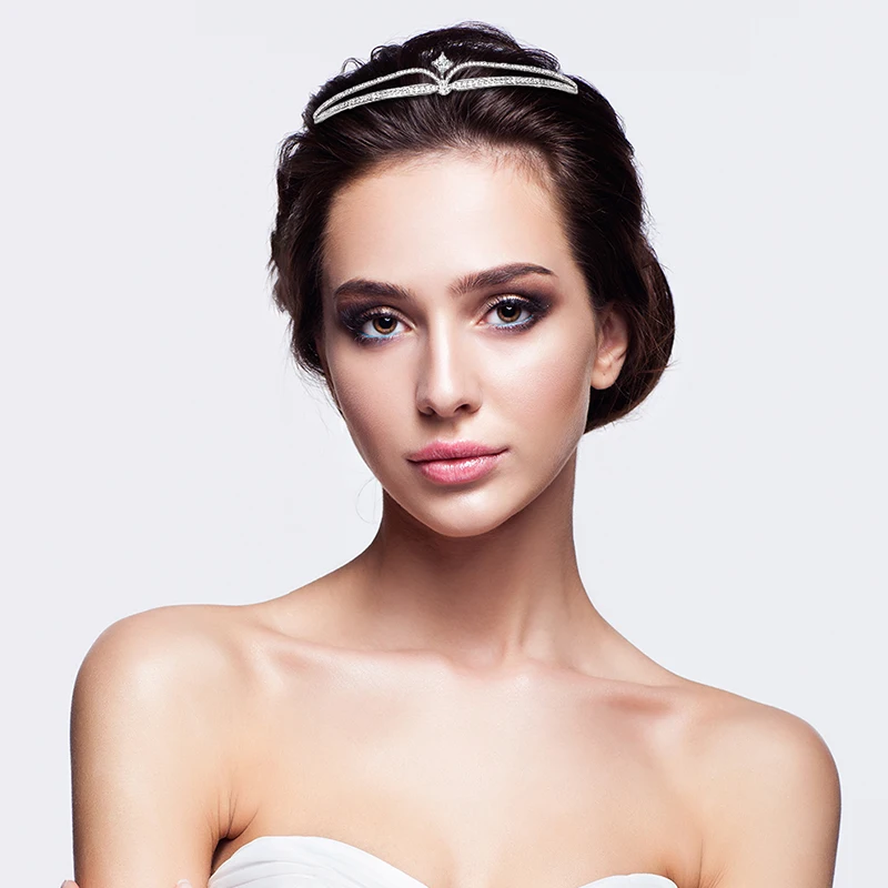 Простые Искрящиеся свадебные тиары и короны YYSUNNY для невесты Модные королевские