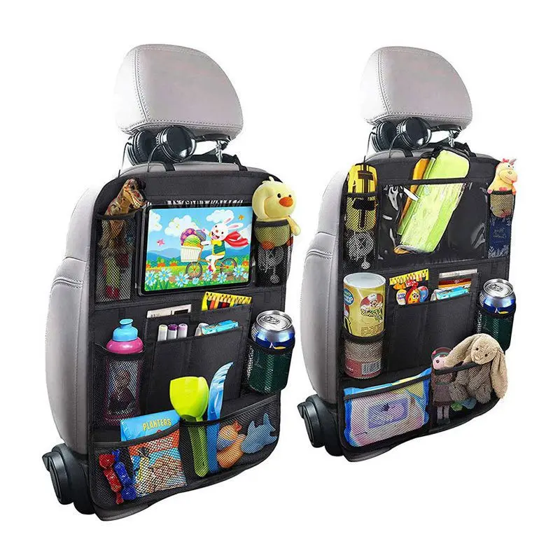 

1pc/ 2pcs Car Seat Back Organizer 9 Storage Pockets with Touch Screen Tablet Holder Protector for Kids Children Car Accessories