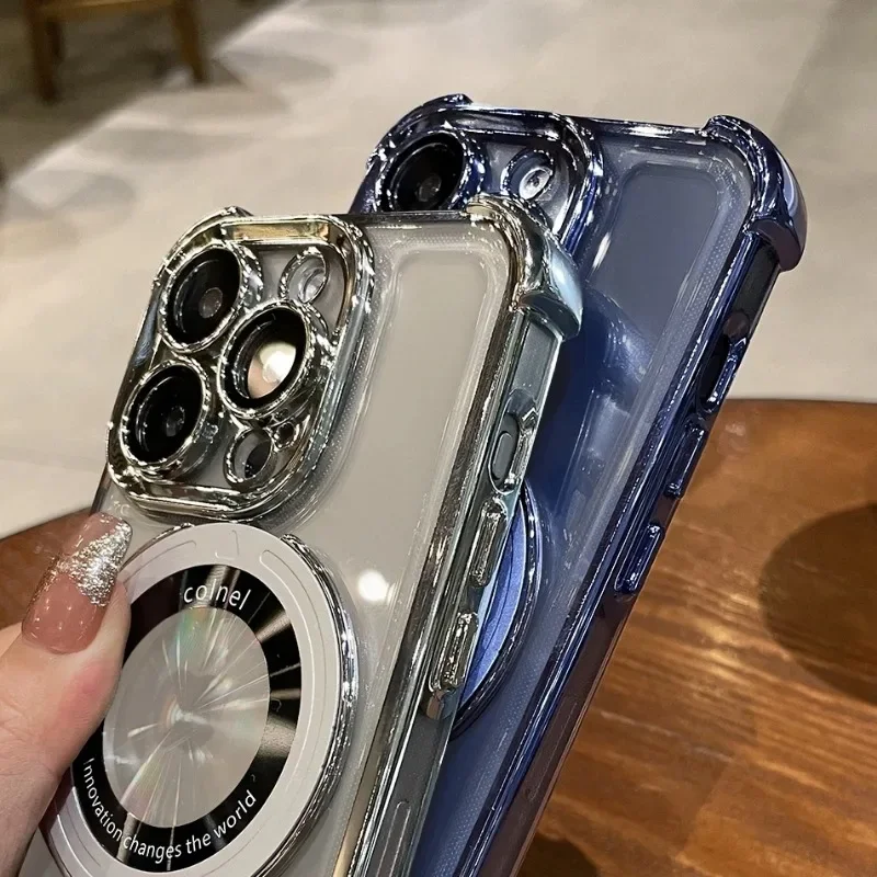 Противоударный чехол с магнитным кронштейном для iPhone 15 16 11 12 13 14 Pro Max Plus Magsafe