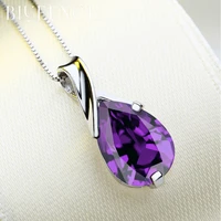 blueench 925 sterling silver teardrop purple zircon for women proposal wedding party fashion glamour jewelry