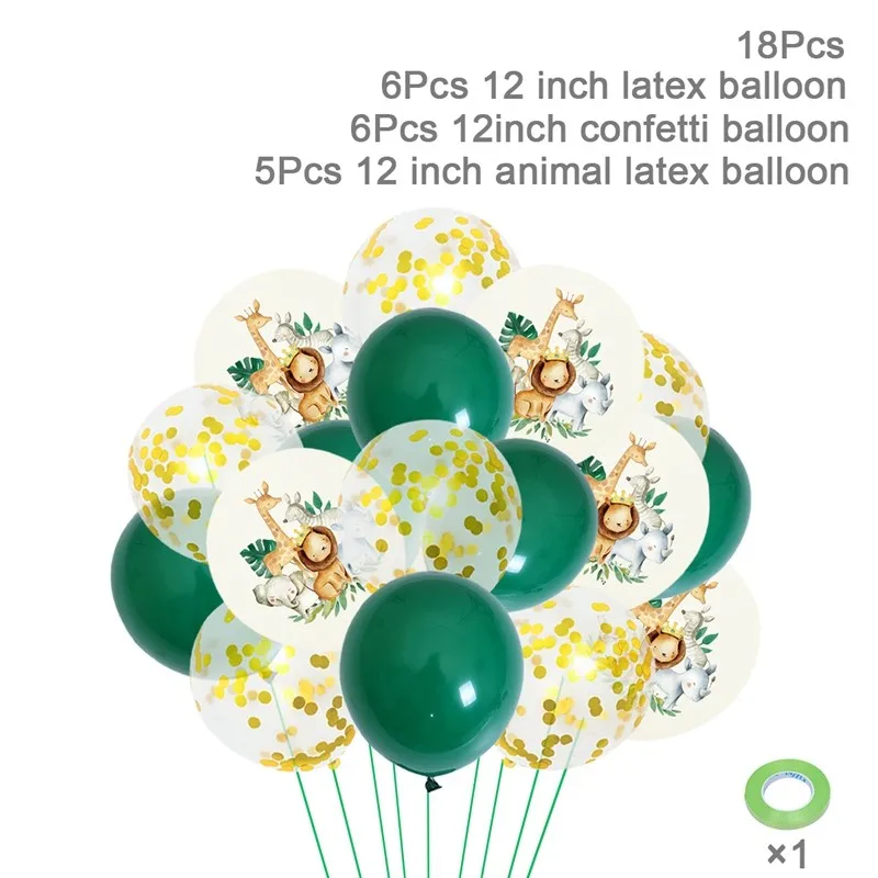 

Набор одноразовой посуды QIFU с изображением животных джунглей