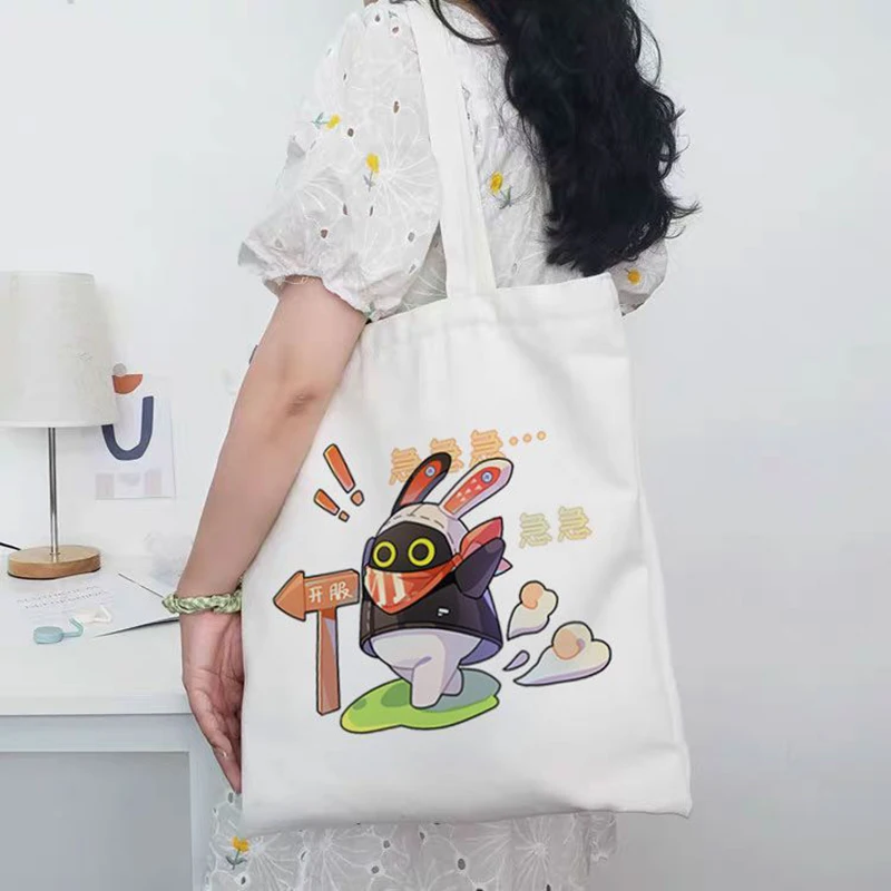 Холщовая Сумка с изображением персонажей из игры Zenless Zone Zero и мультфильмов