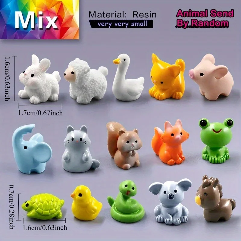 

Миниатюрные фигурки животных из канифоли 15 шт.