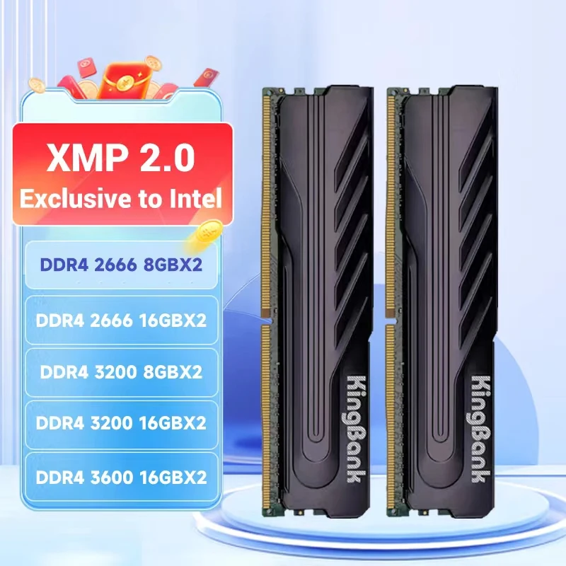 Оперативная память KingBank DDR4 16Gbx2 8Gbx2 2666 МГц 3200 МГц 3600 ...