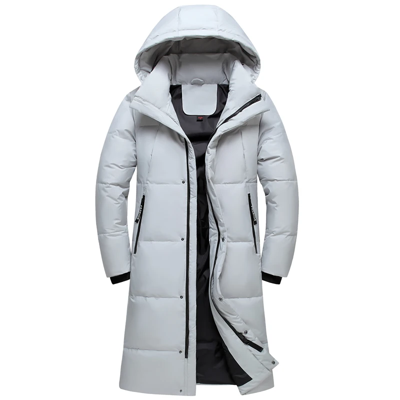 

Down Jackets Mens Overcoat Long Winter Fashion Thicken Warm 90% White Duck Down Coats For Women Hooded Parka Puffer Jackets Man