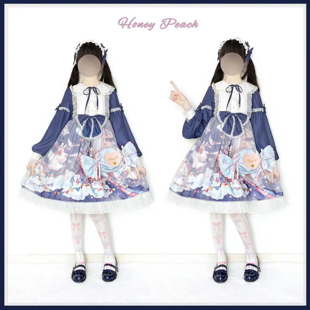 

Dress Summer Lolita Stock OP skirt cute student Girl two-dimensional space