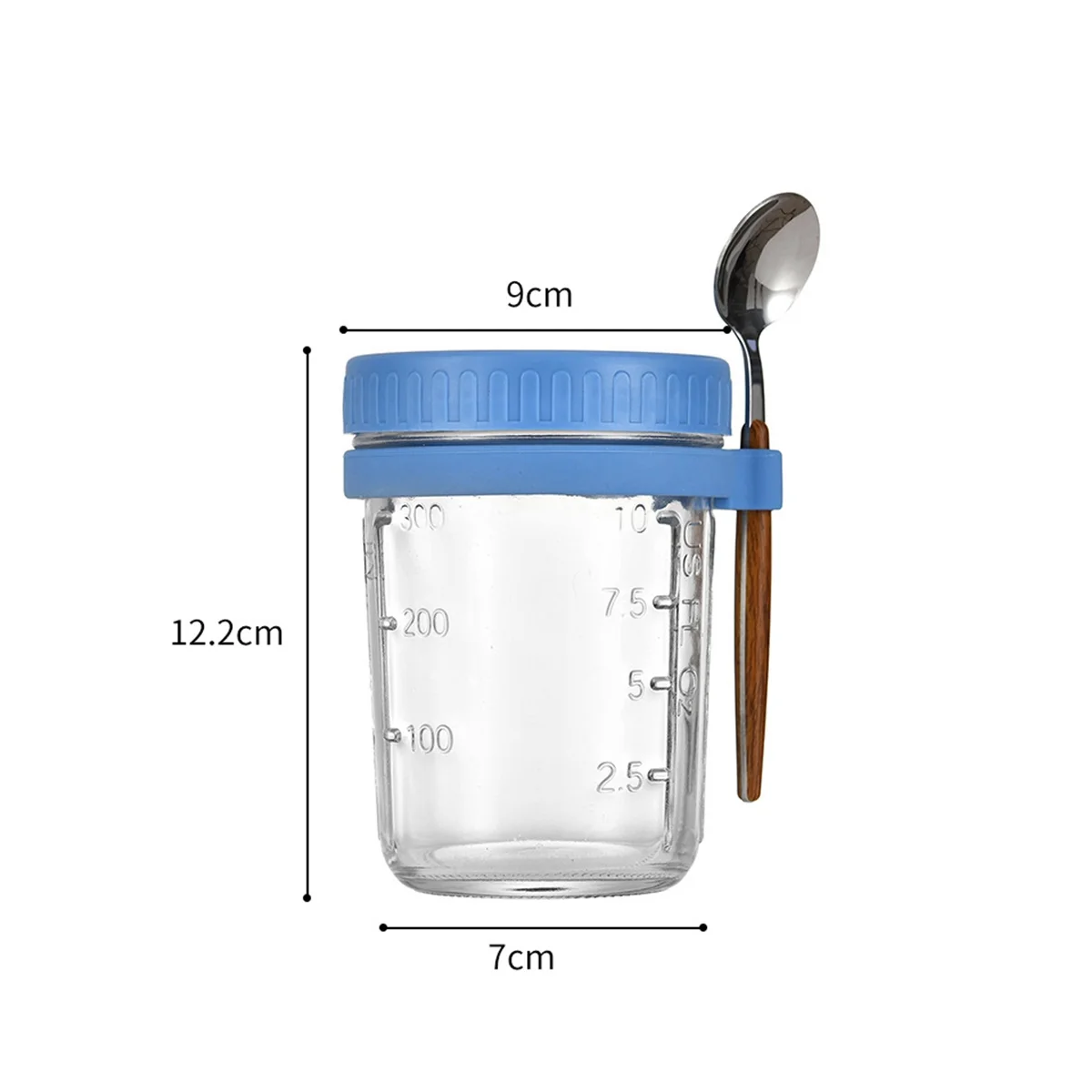 

4PCS Overnight Oats Containers with Lids and Spoons Glass MasonJars for Overnight Oats Leak Proof Oatmeal Container