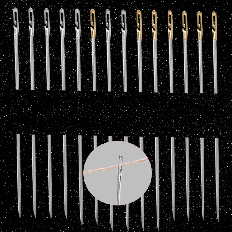 12 шт./компл. швейные иглы многоразмерные с боковым отверстием из нержавеющей