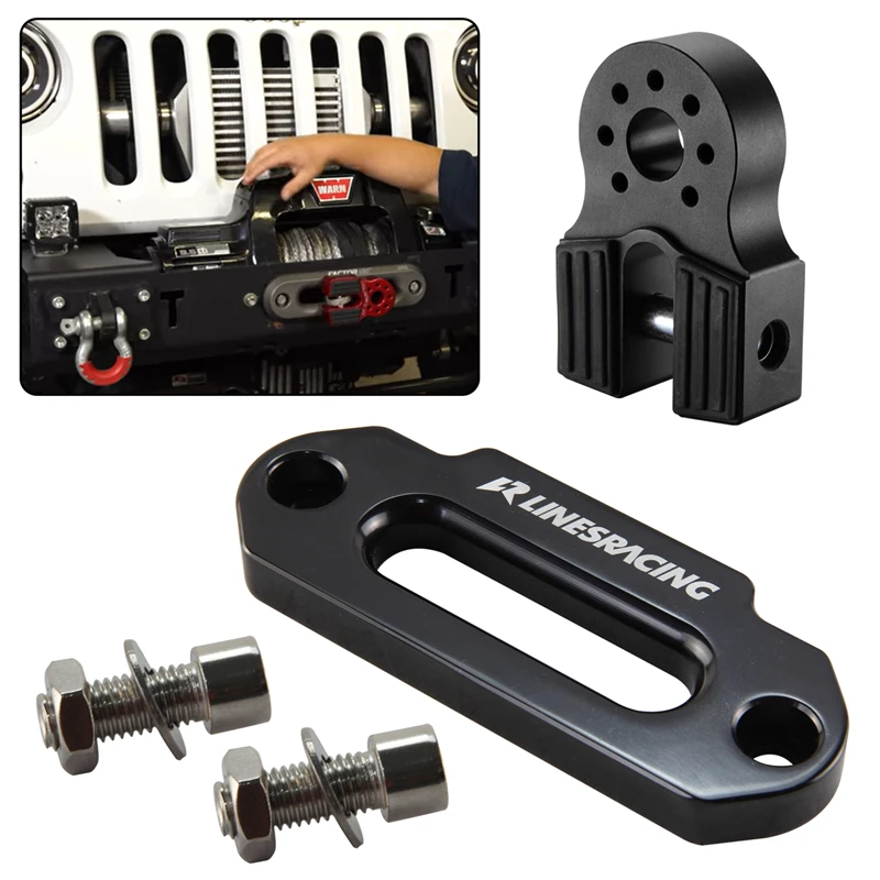 Синтетический трос для лебедки, плоская лебедка, Скоба для лебедки + 6061 CNC, алюминий, 4 7/8 дюйма, Hawse Fairlead ATV / UTV 1500-4500LBS, красный