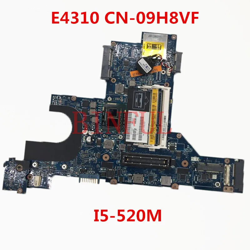 High Quality Mainboard For DELL Latitude E4310 Laptop Motherboard CN-09H8VF 09H8VF 9H8VF With I5-520M CPU DDR3 100% Full Tested