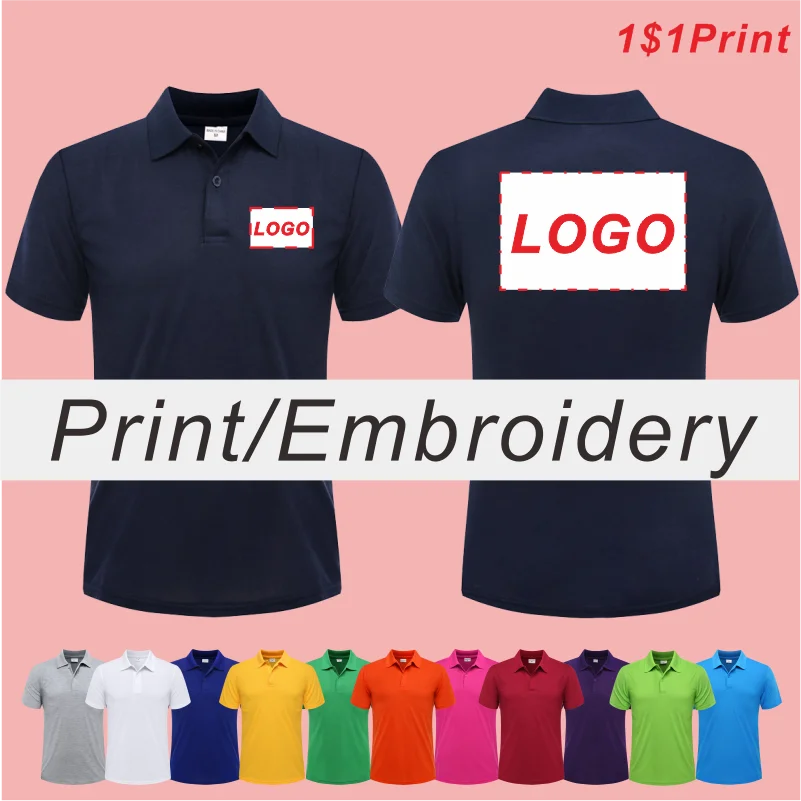 

Summer Causal Polo Shirt Custom Logo Printed Text Picture Brand Embroidery Personal Design Breathable Men And Women Tops 2023