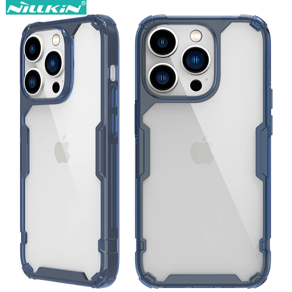 Nillkin Nature TPU Pro Case for iPhone 14 Pro Max, TPU+PC Silicone Soft Transparent Phone Back Cover for iPhone 13 14 Plus