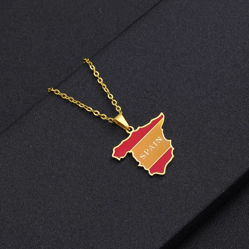 Лидер продаж подвеска в виде карты Испании ожерелье из нержавеющей стали с