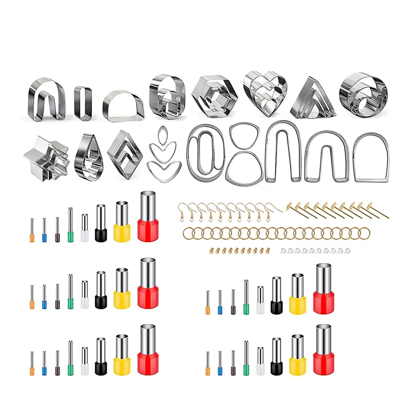 

126Pcs Polymer Clay Cutter Clay Earring Cutter With Earring Hook Polymer Clay Earring Clay Jewelry Making Kit