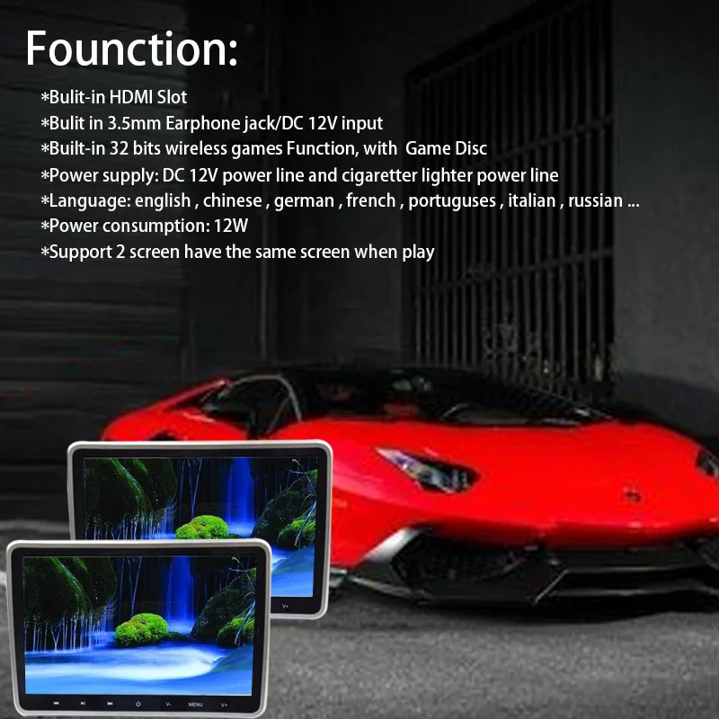 Монитор на подголовник автомобиля 10 1 дюйма USB/SD/HDMI/IR/FM 1/2 шт. | Автомобили и