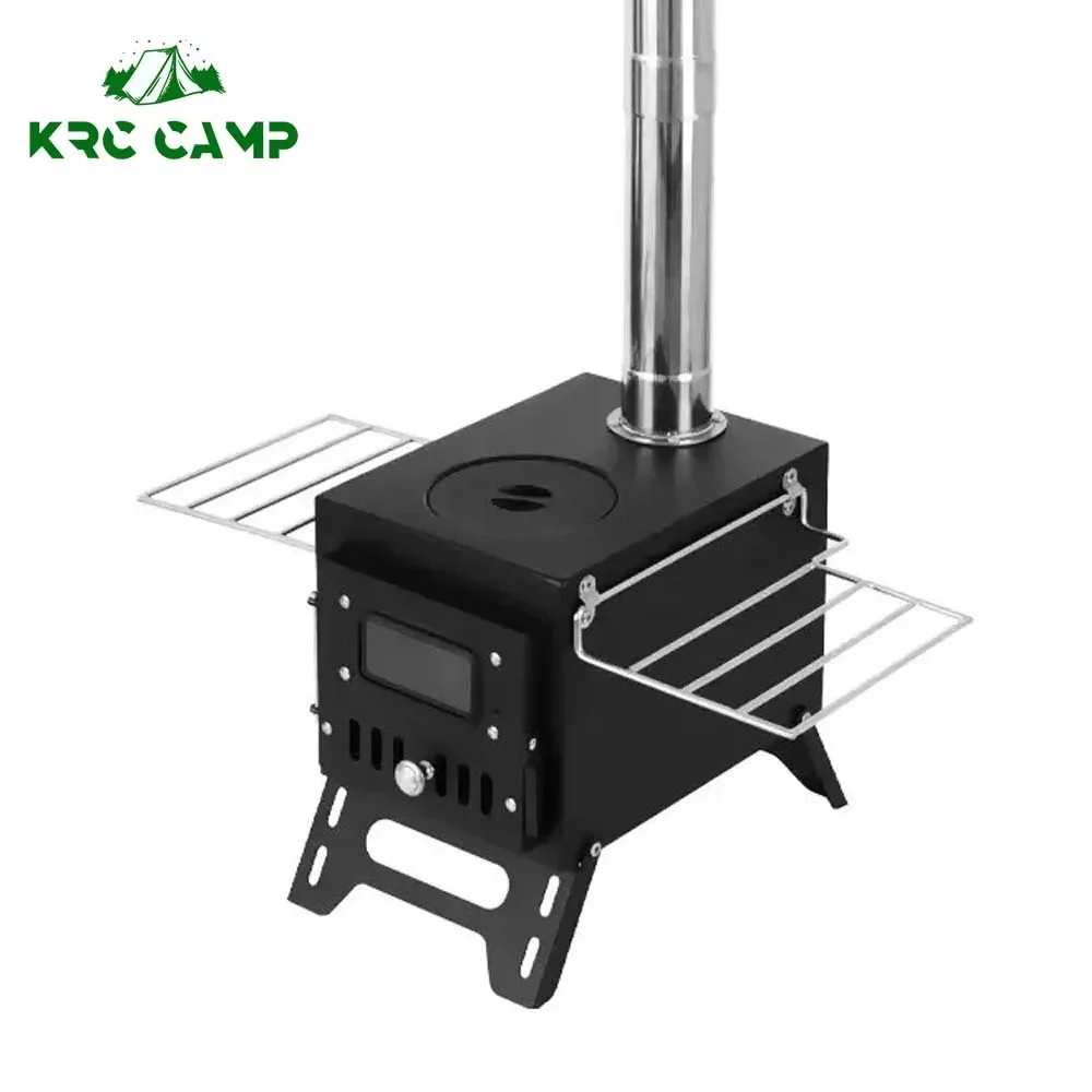 

KRC CAMP 7.3KG Camping Fire Wood Heater Outdoor Tent Heating Fire Basin Camping Stove Detachable Chimney Portable Firewood Stove