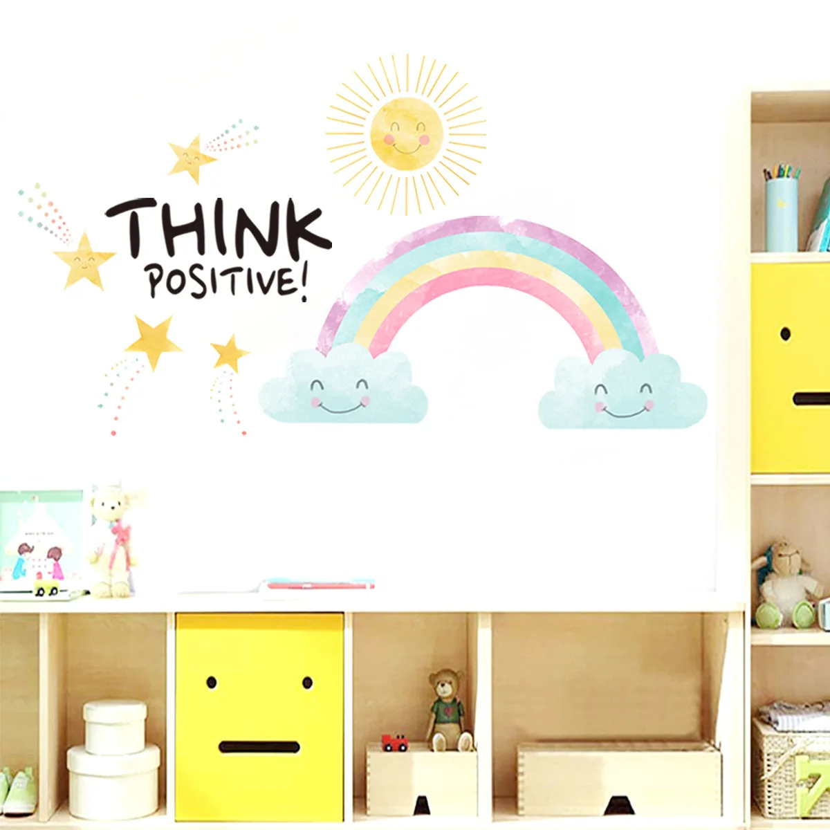 Радужные настенные виниловые наклейки для детской комнаты детское украшение