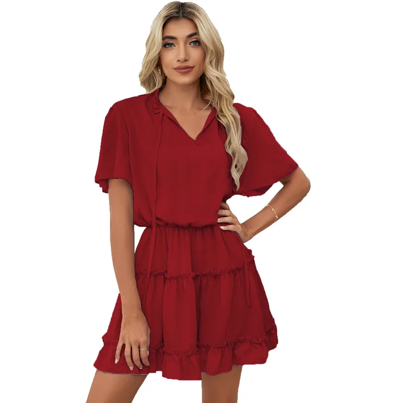 

2022 Solid Color Dress Women's Summer Pregnant Women's New Short Sleeves White