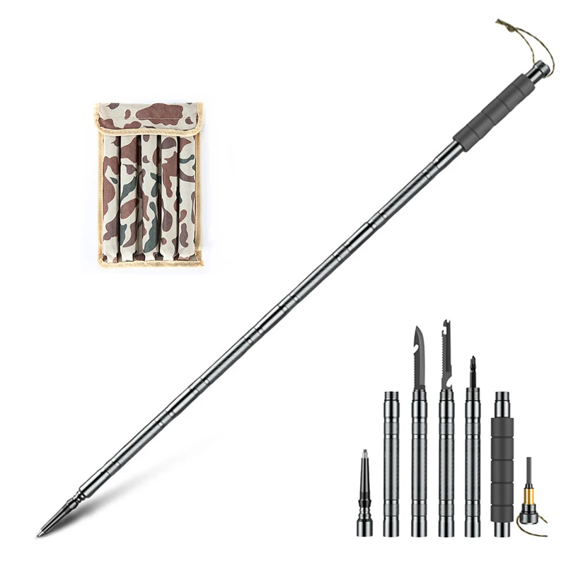 

Складная тактическая трость для защиты на открытом воздухе, Alpenstock, пеший туризм, альпинизм, треккинг, мультитул, туристическое снаряжение