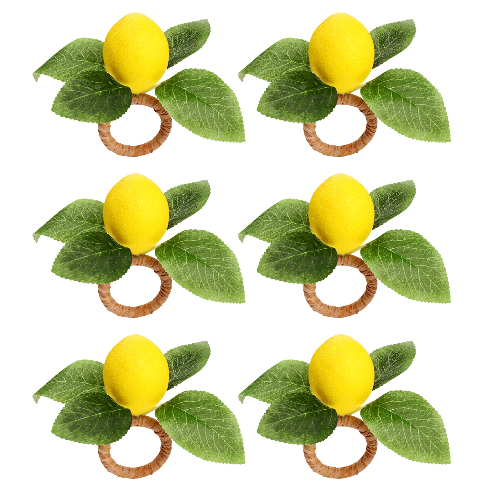 

6 шт., набор колец для салфеток, в виде лимона