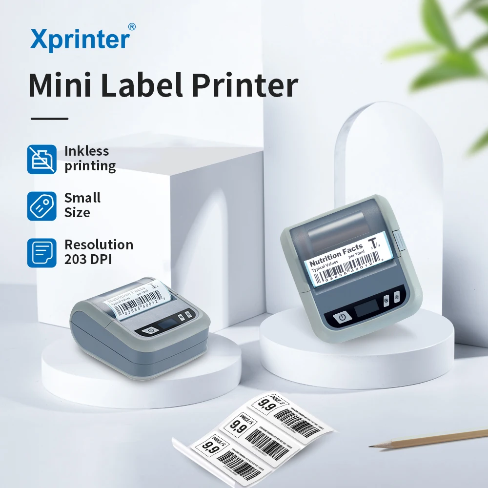 Фото Портативный принтер чеков Xprinter XP-P323B, устройство для печати этикеток, бесчернильный принтер с LED-экраном и поддержкой различных команд №3