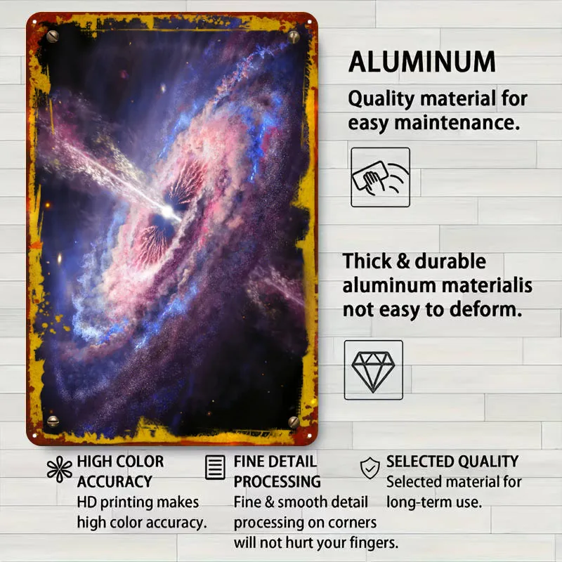 Металлическая вывеска Quasar Galaxy