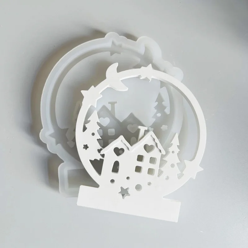 Рождественский снежный дом ароматерапия гипс силиконовая форма сделай сам