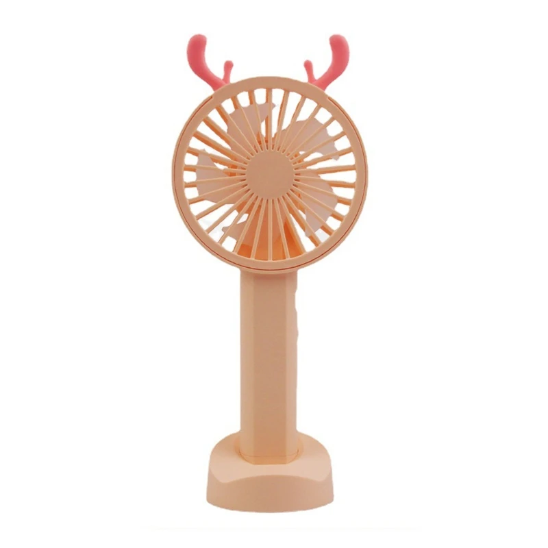

Summer Personal Fan with Base Usb Rechargeable Cartoon Handheld Charging Fan Wind Silent for Home Indoor Office Drop Shipping