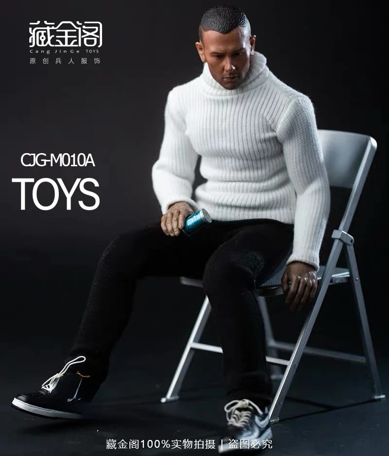 Мужская одежда в масштабе 1/6 свитер с высоким воротником черная красная белая