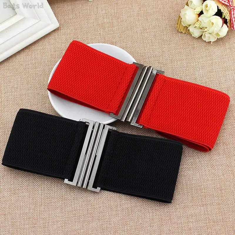

Women's Black Elastic Wide Waistband Vintage Stretch Cummerbund Ladies Designer Overcoat Belt for Women Waist Belt