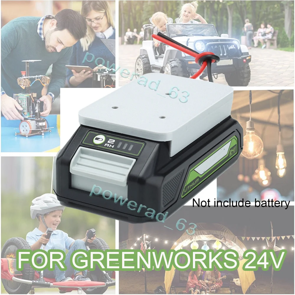 Power Wheels Adapter For GREENWORKS 24V Lithium-Ion Battery Dock Power Connector 12AWG 14AWG (Battery Not Included) enlarge