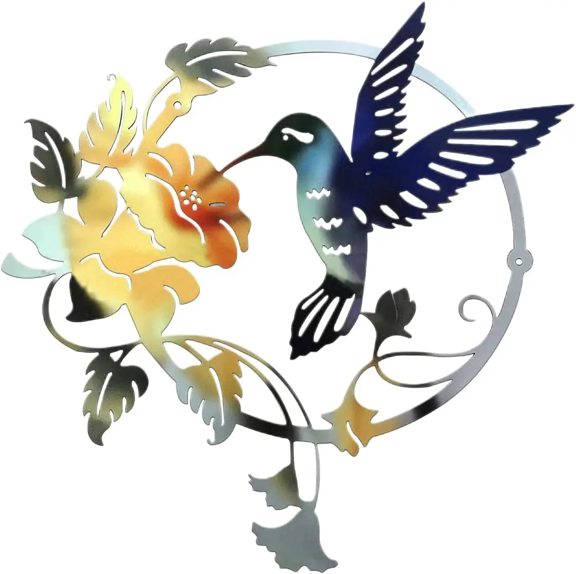 

Silhouette doiseau métal Art Mural Métal Décoration Murale Ronde Tenture Murale pour Bureau à Domicile Salon Décoration